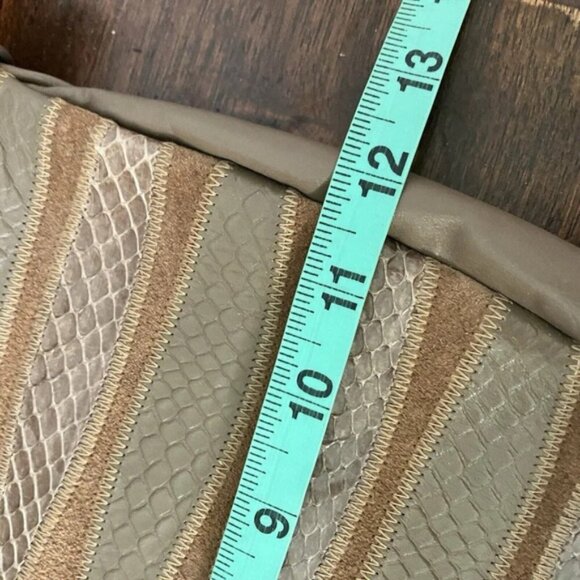 Vintage Mimo Sacs Tan Brown Patchwork Genuine Leather 80s Bag - Picture 7 of 10